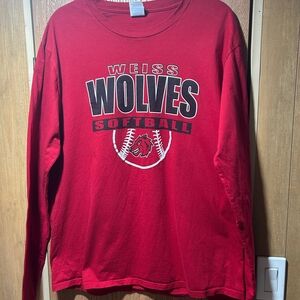 Weiss Wolves Red Long Sleeve Tee